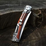 Kişiye Özel Columbia Serisi Ahşap Saplı Kamp Outdoor Bıçağı