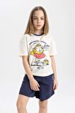 DeFacto Kız Çocuk Garfield Relax Fit Bisiklet Yaka Kısa Kollu Tişört C1449A824SMER99