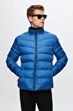 Slim Fit Mavi Rüzgar Geçirmez Elyaf Dolgulu Mont 1HF07ORT01940