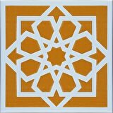 Armada Çini 20x20 Cm SP 101 Sarı Türk Yıldızı Kütahya İznik Çini Karo