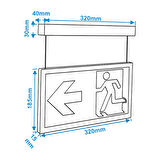 Arsel AES-26223-L Onled-lite Acil Çıkış Yönlendirme Armatürü Sürekli ve Kesintide 180 Dak. Yanan 20xF LED