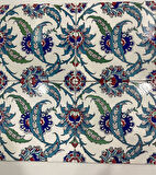 Armada Çini 20x20 Cm AC 1 Yaprak Desenli Kütahya Çini Karo