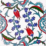 Armada Çini 20x20 Cm Ac 5 İznik Dönence Çiçek Desenli Çini Karo