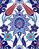 Armada çini 20x25 Cm Ac 1004 Kırmızı Laleli Kütahya Çini Seramik Karo