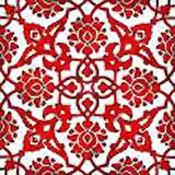 Armada Çini 20x20 Cm SP 83 Kırmızı Beyaz İznik Rumi Desenli Çini Karo