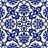 Armada Çini 20x20 Cm SP 83 Kobalt Beyaz İznik Rumi Desenli Çini Karo