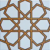 Armada Çini 20x20 Cm SP 89-v Sarı Beyaz Türkmen Yıldızı Çini Karo