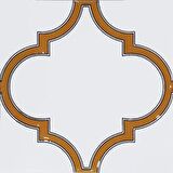Armada çini 20x20 cm SP 103 Arabesk Sarı Beyaz Desenli Kütahya çini
