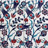Armada Çini 20x20 Cm SP 105 Lale Çiçek Desen Kütahya İznik Çini Karo