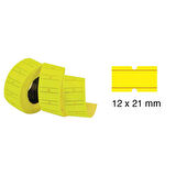Tanex Fiyat Etiketi 12x21mm Çizgili Neon Sarı (1 Adet)