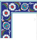 Armada Çini 10x20 Cm KS 12 İznik Çiçek Desenli Seramik Çini Bordür