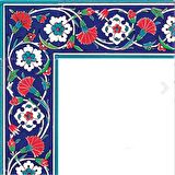 Armada Çini 10x20 Cm KS 43 Karanfil Desenli Seramik Çini Bordür