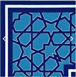 Armada Çini 10x10 cm KSK 72 Mavi Türkmen Yıldızı Çini Bordür Köşe