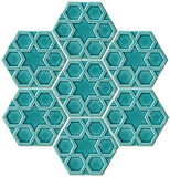 Armada Çini 15x17 Cm Rölyefli Yıldız Turkuaz Altıgen Seramik