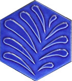 Armada Çini 15x17 Cm Yaprak Kobalt Altıgen Seramik