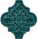 Armada Çini 12x12 Ottoman Çiçekli Arabesk Yeşil Çini