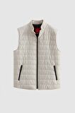 Regular Fit Taş Dik Yaka Elyaf Dolgulu Mevsimlik Fermuarlı Yelek Mont 7HF07ORT42611