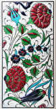 Armada Çini 10x20 Cm ED 221 İki Karanfil Kütahya El dekoru Çini Karo