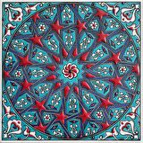 Armada Çini 20x20 Cm ED 333 Turkuaz Yıldızgeçme Desenli Eldekoru Çini karo