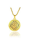 Hz. Süleyman Mührü Altın Kaplama Erkek Kadın Çelik Kolye Çelik Burma Zincir Cklaltslmhr