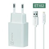 Etech ET102 Lightning Hızlı Şarj Aleti Beyaz