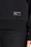 Kadın Siyah Kapüşonlu Basic Örme Sweatshirt 