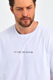 Erkek Baskılı Basic Oversize Bisiklet Yaka 2'Li Pamuklu T-shirt