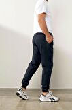 Erkek Siyah Içi Polarlı Slim Fit Paça Lastikli Jogger Eşofman Altı 