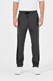 Erkek Antrasit Standart Fit Normal Kesim Düz Paça Cep Fermuarlı Rahat Jogger Eşofman Altı