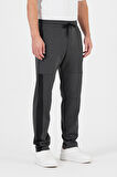 Erkek Antrasit Standart Fit Normal Kesim Düz Paça Cep Fermuarlı Rahat Jogger Eşofman Altı