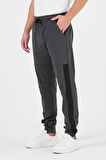 Erkek Siyah-Antrasit Standart Fit Normal Kesim Paça Ribanalı Cepli Rahat Jogger 2'li Eşofman Altı CMRE101-2