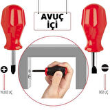 ModaCar High-Torque Avuçiçi DÜZ-YILDIZ Uçlu Tornavida Seti