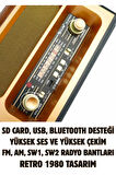 Dx-88 Vintage Büyük Boy Bluetoothlu Nostaljik Radyo & Kumandalı Ahşap Güneş Enerjili Hoparlör