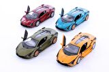 4'lü Kinsmart Lamborghini Sian 1:36 Ölçek Diecast Model Araba