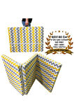 Katlanır Yer Yatağı Sünger Yatak Sarı Gri Zikzak 80x180 Cm-6 Cm Tek Kişilik
