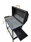 40x70 Demir Kapaklı barbekü Yazlık Tipi Mangal Grill Oluklu Izgara