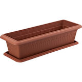 Omnipazar SY-5790 Büyük Antik Köşeli Tabaklı Saksı 100 Lt Kahverengi 4 Adet