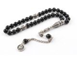 Onix Taşı Özel Kesim Tesbih 925 Ayar Gümüş Püsküllü 437s86