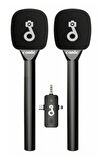 Çift Mikrofonlu Profosyonel Kablosuz Yüksek Kaliteli Ses Kaydı Röportaj Mikrofonu