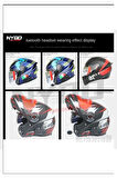 X63 Motosiklet Kask Kulaklık Intercom Işıklı Motorsiklet Interkom 5.3