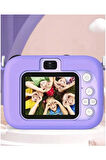 Mini 1080p Hd Çocuk Kamera Dijital Fotoğraf Makinesi 2.0 Inç Ekran 5 Adet Oyun Mor