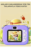Mini 1080p Hd Çocuk Kamera Dijital Fotoğraf Makinesi 2.0 Inç Ekran 5 Adet Oyun Mor