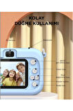 Mini 1080p Hd Çocuk Kamera Dijital Fotoğraf Makinesi 2.0 Inç Ekran 5 Adet Oyun Mor