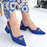 Rewat Mavi Cilt Topuklu Ayakkabı