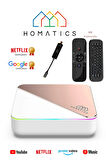 Homatics Box R 4k Plus Rose Gold Android Tv Box | 4gb/32gb + M8 Air Mouse + Siyah Type-C Dvb-S Tuner | 3’Lü Set