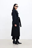 Kemerli Oversize Premium Kadın Kaşe Kaban