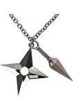 Gri Mızrak Naruto Anime Metal Zincirli Ikili Kolye