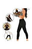 Kadın Siyah Termal Sauna Tayt Atlet Takım