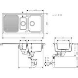 HG S520-F525 SPÜLE AUT.ALG BETONGRAU