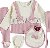 YENİDOĞAN % 100 PAMUKLU DANTELLİ KIZ BEBEK 5Lİ ZIBIN SET 1/6 AY HEDİYELİK